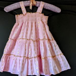 🌺 4, Lilt, girls pink summer sundress with glittery  embellishments